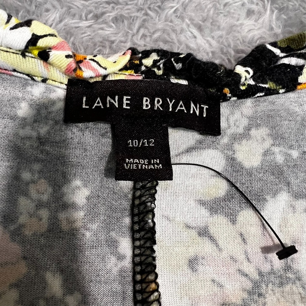 Lane Bryant Fit Flare Dress Womens 10 12 Floral Midi Pockets Rayon Cottagecore - Picture 5 of 16